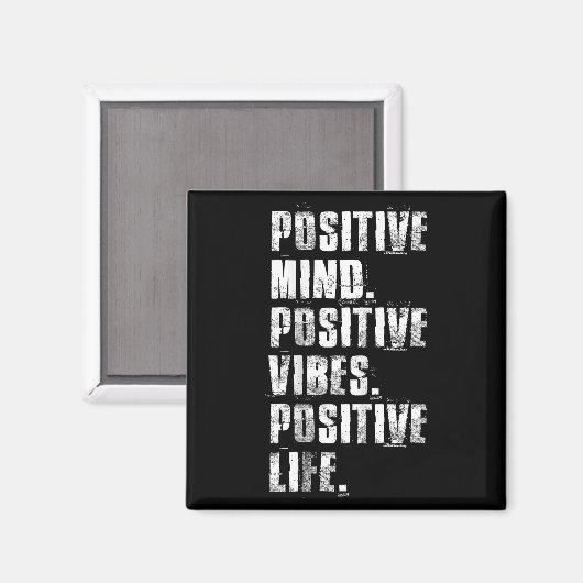 Sitive Mind Sitive Vibes Sitive Life Motivational Magneet (Voorkant / Achterkant)