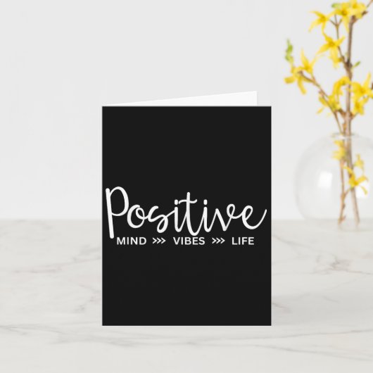 Sitive Mind,vibes,life Motivational &amp; Insratio Kaart (Gele Bloem)