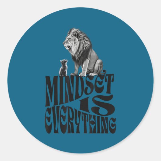 Sitive Mindset Everything Insrational Motivational Ronde Sticker (Voorkant)