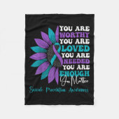 Sitive Motivational Suprt Suicide Prevention Aware Fleece Deken (Voorkant)