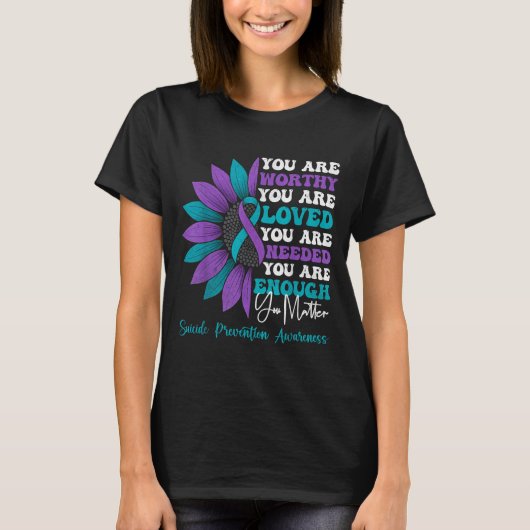 Sitive Motivational Suprt Suicide Prevention Aware T-shirt (Voorkant)