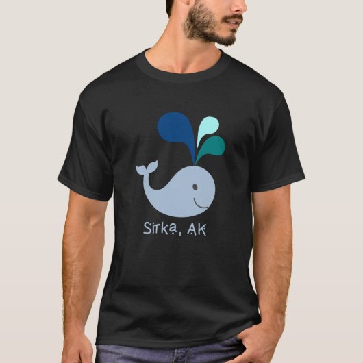 Sitka Alaska Cute Whale Lover Cartoon T-shirt (Voorkant)