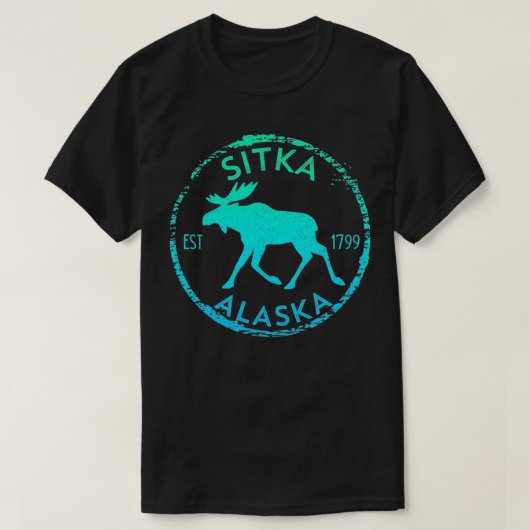 Sitka Alaska Moose Gradient Distress Souvenir T-shirt (Design voorkant)