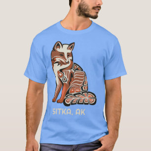 Sitka Alaska Native American Tribal Fox Haida Styl T-shirt