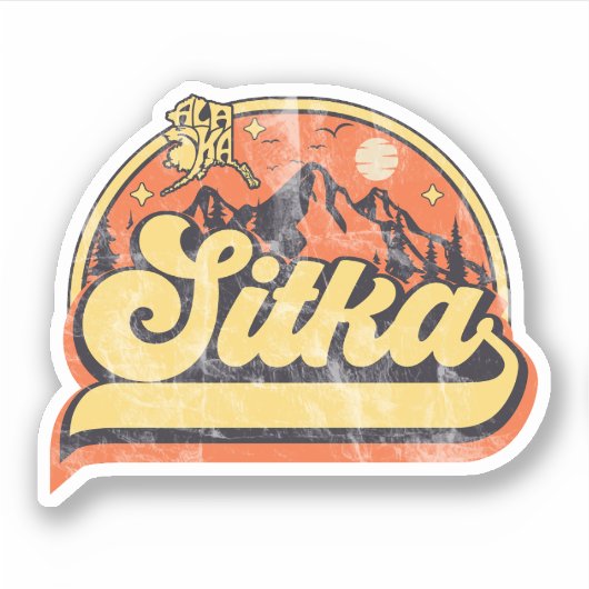 Sitka, Alaska Sticker (Voorkant)