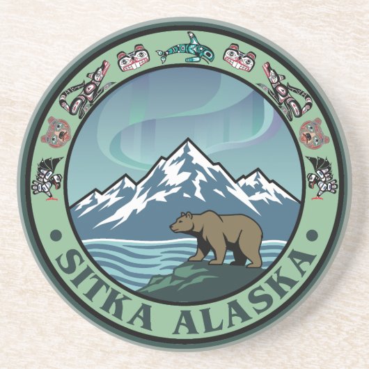 Sitka Alaska United States Zandsteen Onderzetter (Voorkant)