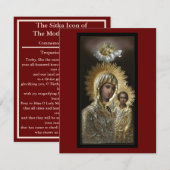 Sitka icoon van de Moeder Gods gebedskaart Kaart (Voorkant / Achterkant)