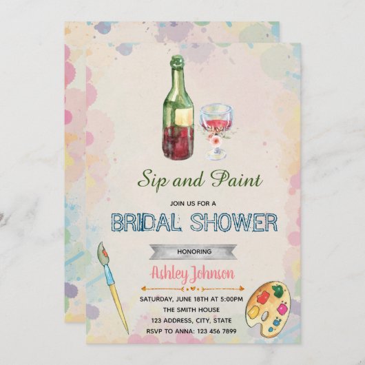 Sitp- en verfpartijuitnodiging kaart (Voorkant / Achterkant)