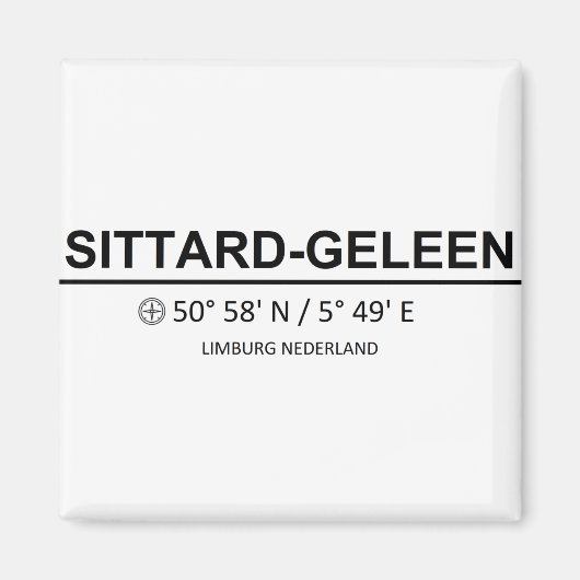 Sittard Geleen Coordinaten - Sittard Geleen Coordi Magneet (Voorkant)