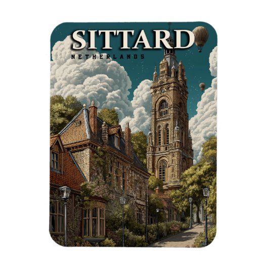 Sittard Nederland Vintage Reizen Magneet (Verticaal)
