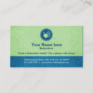 Sitter-visitekaartjes Visitekaartje