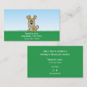 Sitterende Cute Dog Walker Pet Visitekaartje (Voorkant / Achterkant)
