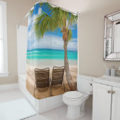 Sittin Easy Tropical Beach Shower Curtain Douchegordijn (In situ)