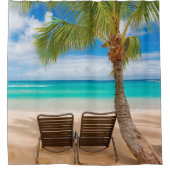Sittin Easy Tropical Beach Shower Curtain Douchegordijn (Voorkant)