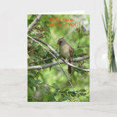 Sittin hier, Vrouwelijke Kardinaal Kaart (Voorkant)