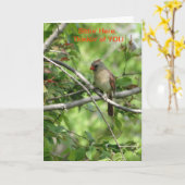 Sittin hier, Vrouwelijke Kardinaal Kaart (Gele Bloem)