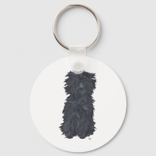 Sitting Affenpinscher Sleutelhanger (Voorkant)