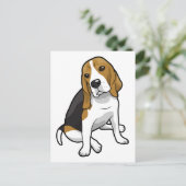 Sitting Beagle Briefkaart (Staand voorkant)