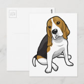 Sitting Beagle Briefkaart (Voorkant / Achterkant)