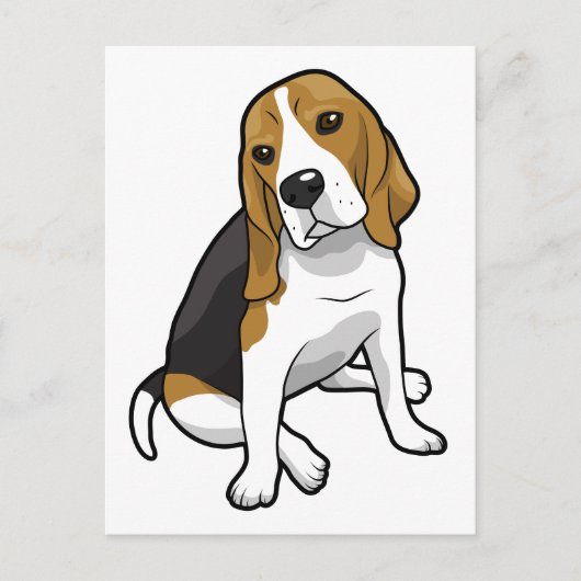 Sitting Beagle Briefkaart (Voorkant)