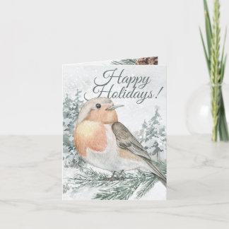Sitting Bird Winter Kaart