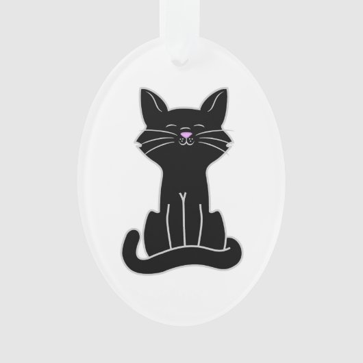 Sitting Black Cat Ornament (voorkant)