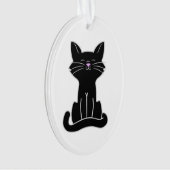 Sitting Black Cat Ornament (voorkant)
