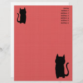 Sitting Black Cat Silhouette. Briefhoofd Ontwerp (Voorkant / Achterkant)