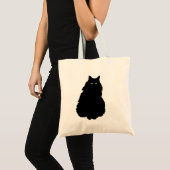 Sitting Black Cat Tote Bag (Voorkant (product))