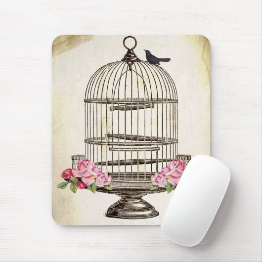 SiTTiNG  BLaCKBiRD op BiRDCaGe Muismat (Met muis)