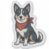 Sitting Blue Heeler Australian Cattle Dog Sticker (Voorkant)