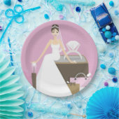 Sitting bride vrijgezellenfeest papieren bordje (Feest)