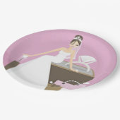 Sitting bride vrijgezellenfeest papieren bordje (Gekanteld)