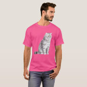 Sitting British Shorthair Cat T-shirt (Voorkant volledig)
