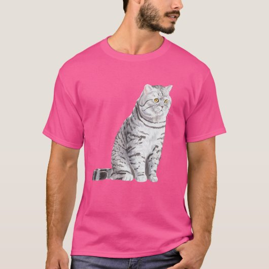 Sitting British Shorthair Cat T-shirt (Voorkant)