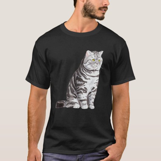 Sitting British Shorthair Cat T-shirt (Voorkant)