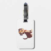 Sitting Brown Puppy Sweet Happy Dog Bagagelabel (Achterkant verticaal)
