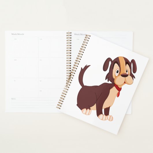Sitting Brown Puppy Sweet Happy Dog Planner (Display)