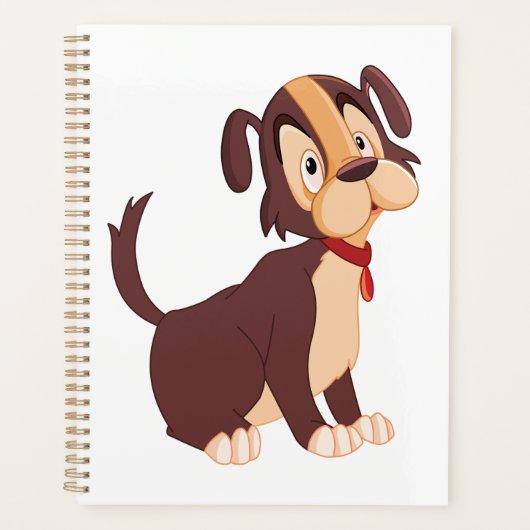 Sitting Brown Puppy Sweet Happy Dog Planner (Voorkant)