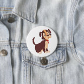 Sitting Brown Puppy Sweet Happy Dog Ronde Button 7,6 Cm (In situ)