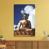 Sitting Buddha standbeeld Canvas Afdruk (Insitu (Woonkamer))