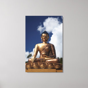 Sitting Buddha standbeeld Canvas Afdruk