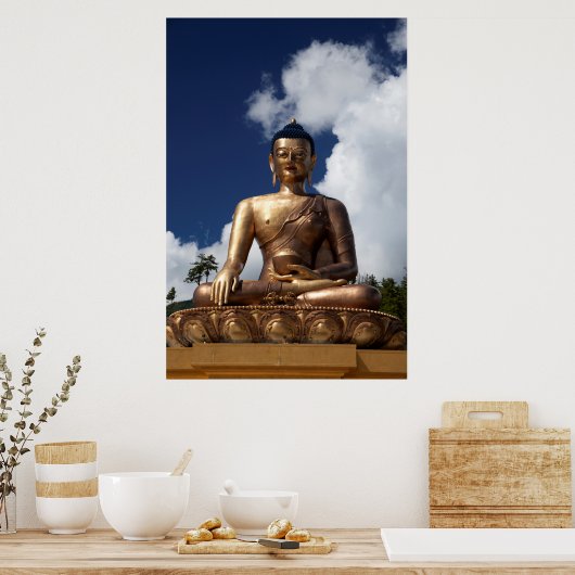 Sitting Buddha standbeeld Poster (Keuken)