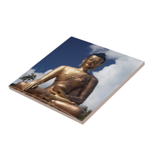 Sitting Buddha standbeeld Tegeltje (Zijkant)