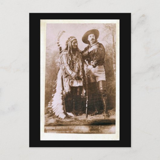 Sitting Bull and Buffalo Bill 1895 Briefkaart (Voorkant)