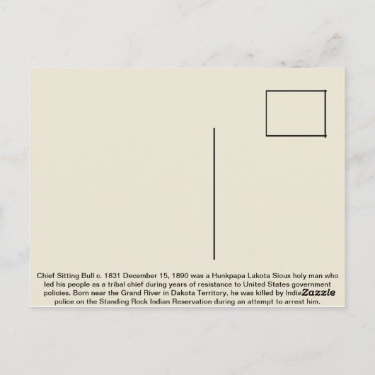 Sitting Bull Briefkaart (Achterkant)
