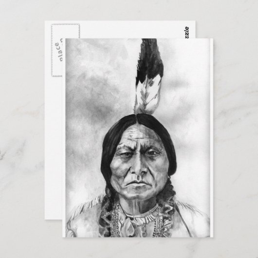 Sitting Bull Briefkaart (Voorkant / Achterkant)