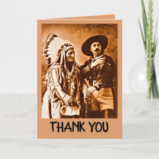 Sitting Bull Buffalo Bill Wild West Show Dank u we Kaart (Voorkant)