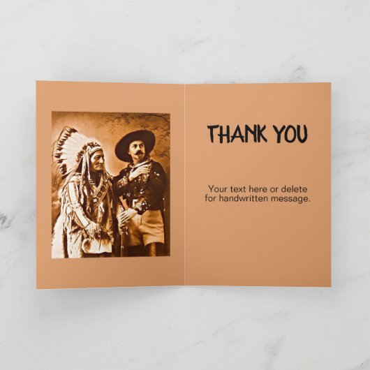 Sitting Bull Buffalo Bill Wild West Show Dank u we Kaart (Binnen)