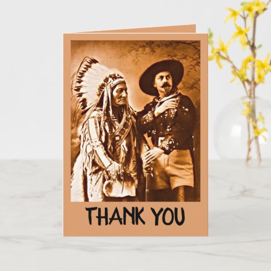 Sitting Bull Buffalo Bill Wild West Show Dank u we Kaart (Gele Bloem)